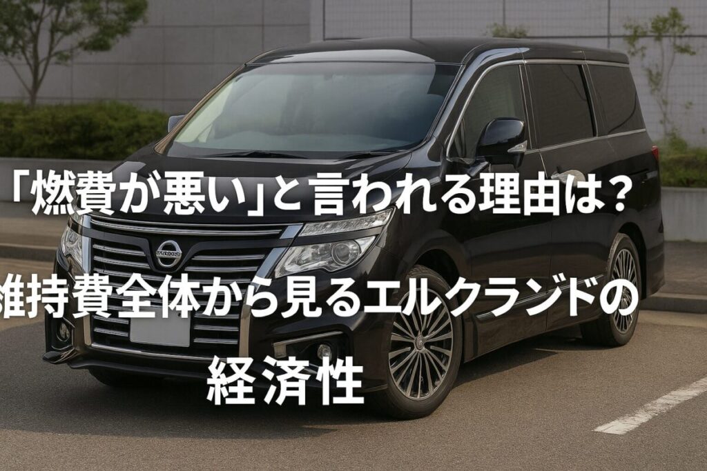 「燃費が悪い」と言われる理由は？維持費全体から見るエルグランドの経済性