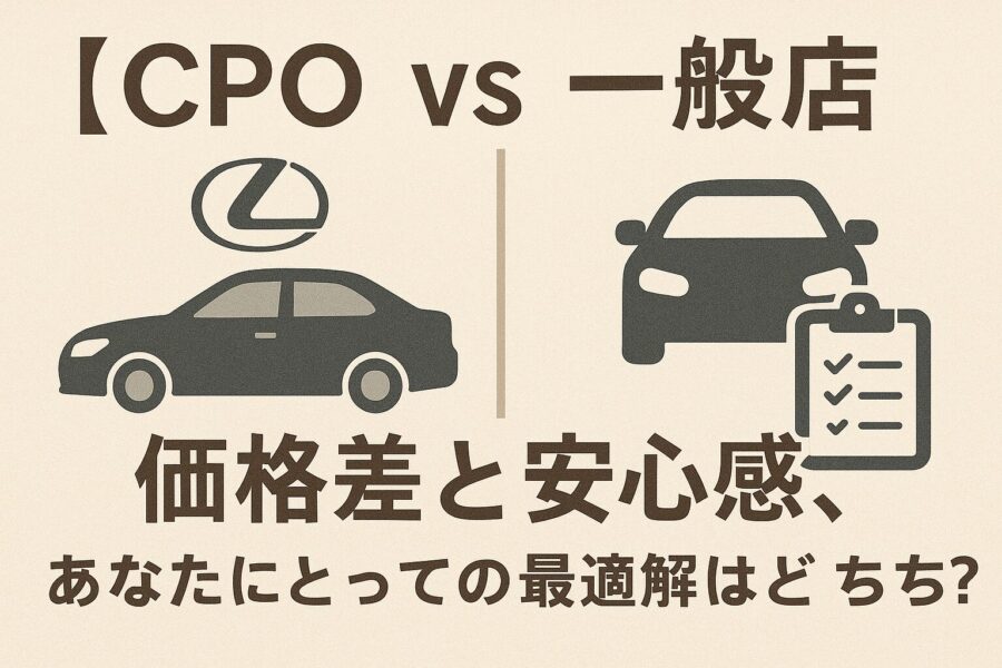 【CPO vs 一般店】価格差と安心感、あなたにとっての最適解はどっち？