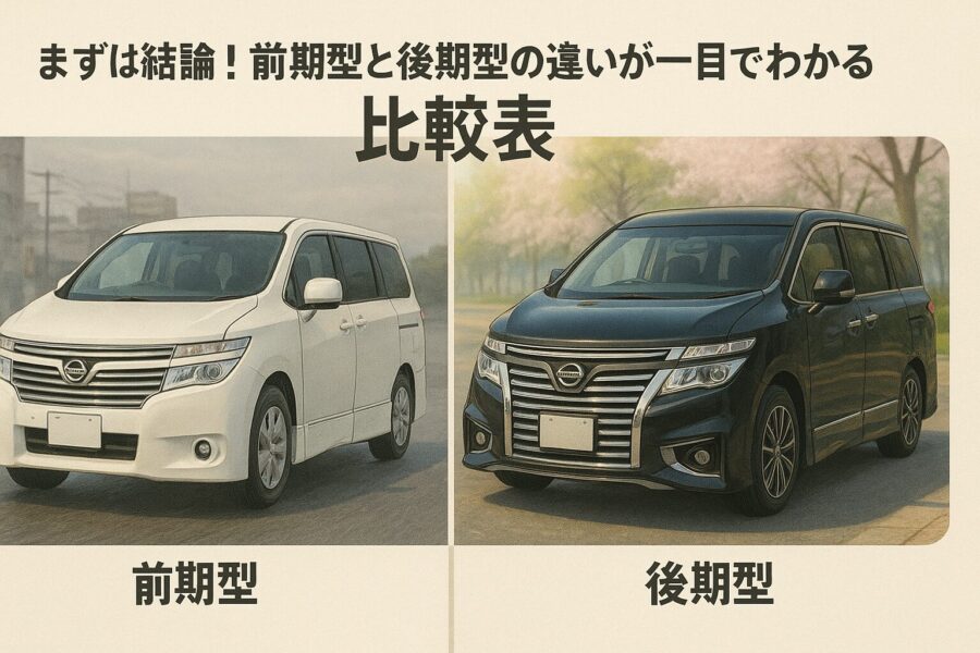 まずは結論！前期型と後期型の違いが一目でわかる比較表