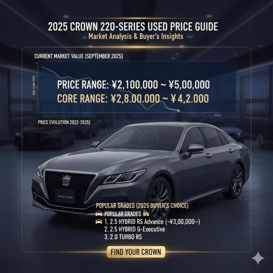【2025年最新】クラウン220系の中古車価格相場｜いくらで買える？