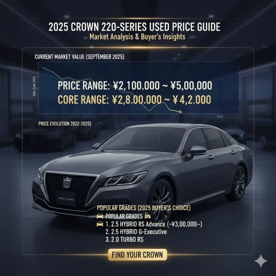 【2025年最新】クラウン220系の中古車価格相場｜いくらで買える？