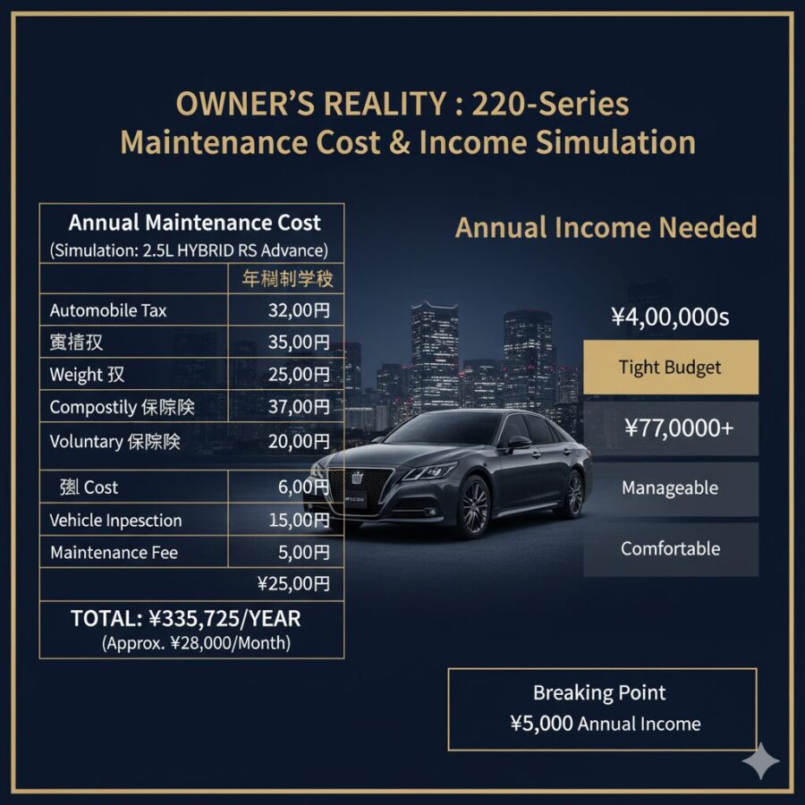 クラウンオーナーのリアル｜維持費込みで年収はいくら必要か徹底シミュレーション