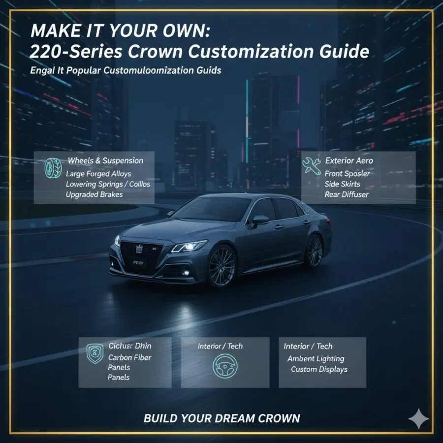ノーマルでは物足りないあなたへ。220系クラウン定番カスタムパーツ紹介