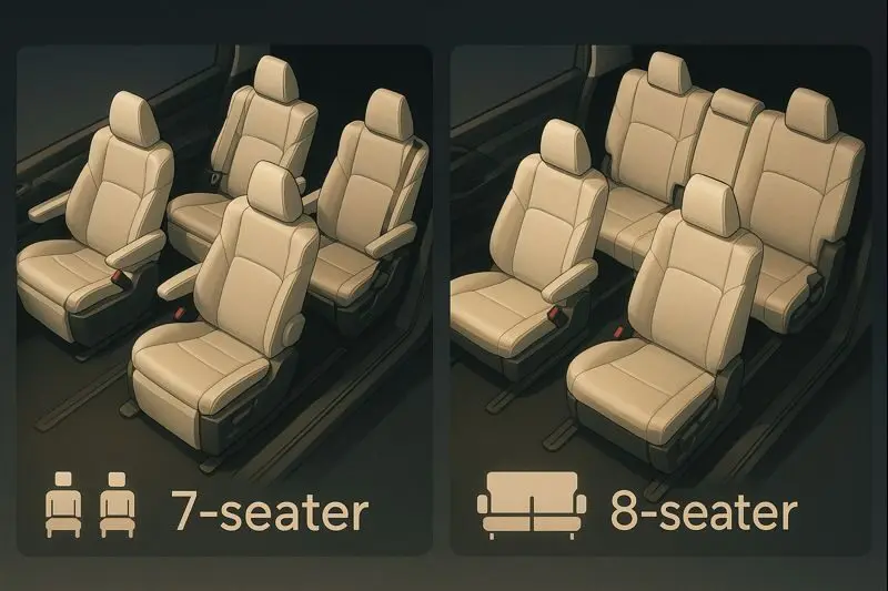 7人乗りと8人乗りで選べるグレードの違い