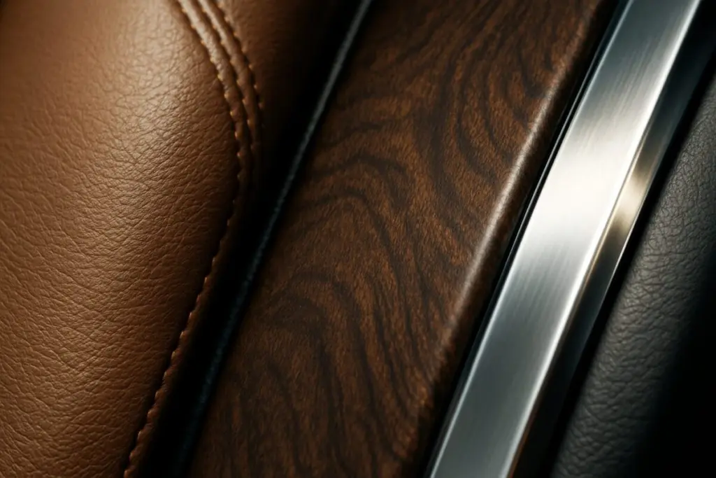 内装素材(ナッパレザー・木目パネル)の質感差