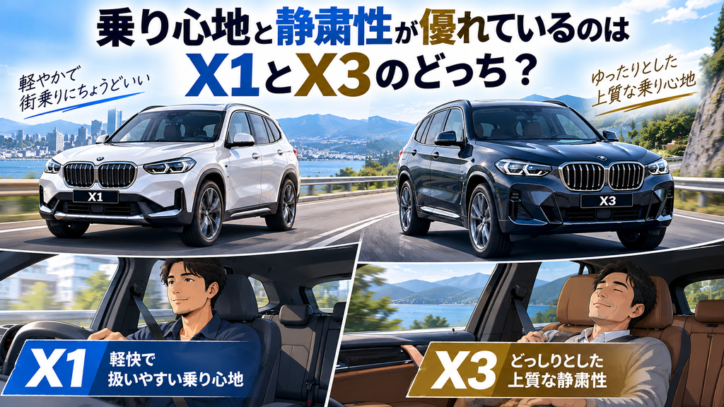 乗り心地と静粛性が優れているのはX1とX3のどっち?