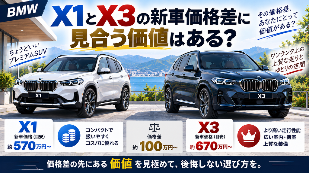 X1とX3の新車価格差に見合う価値はある?