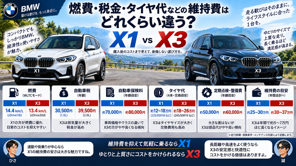 燃費・税金・タイヤ代などの維持費はどれくらい違う?