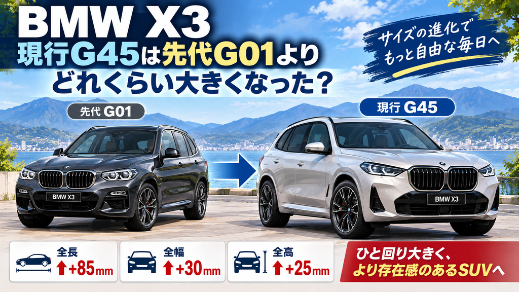 現行G45は先代G01よりどれくらい大きくなった?