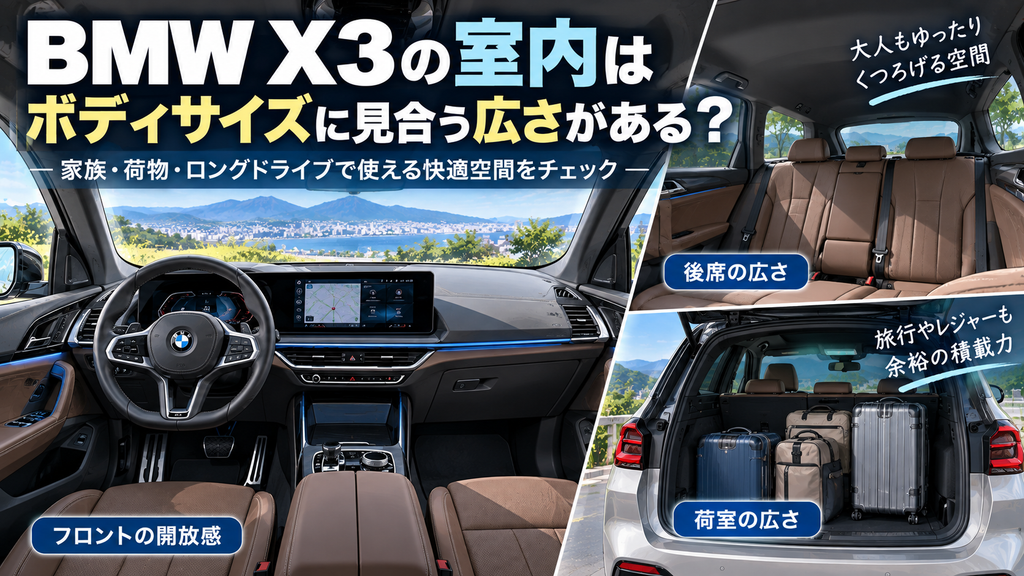 BMW X3の室内はボディサイズに見合う広さがある?