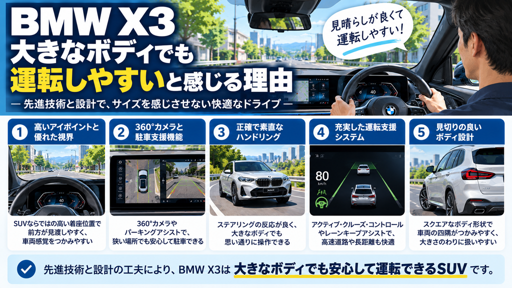 大きなボディでも運転しやすいと感じる理由