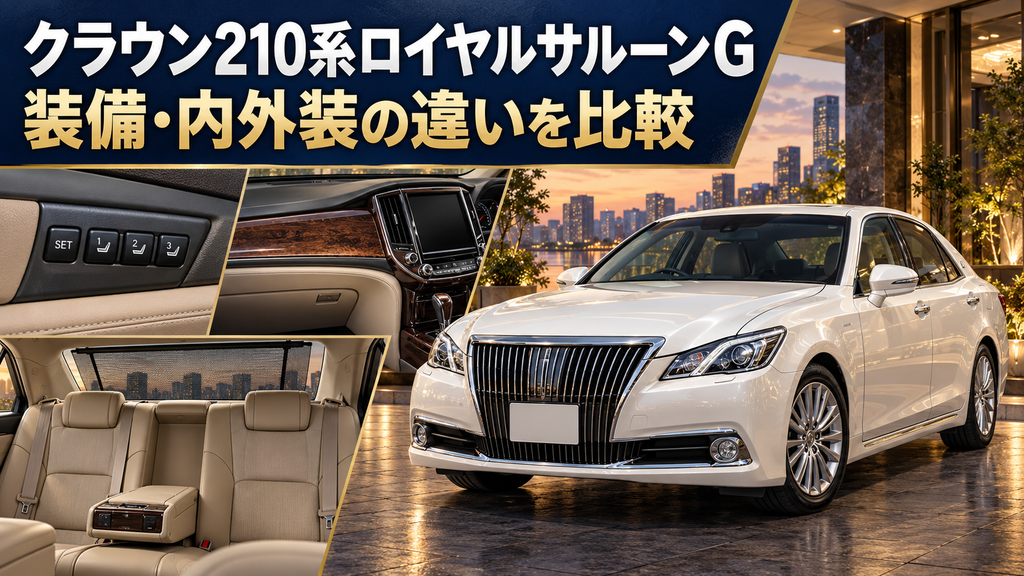 クラウン210系ロイヤルサルーンGの違いを装備・内外装から比較