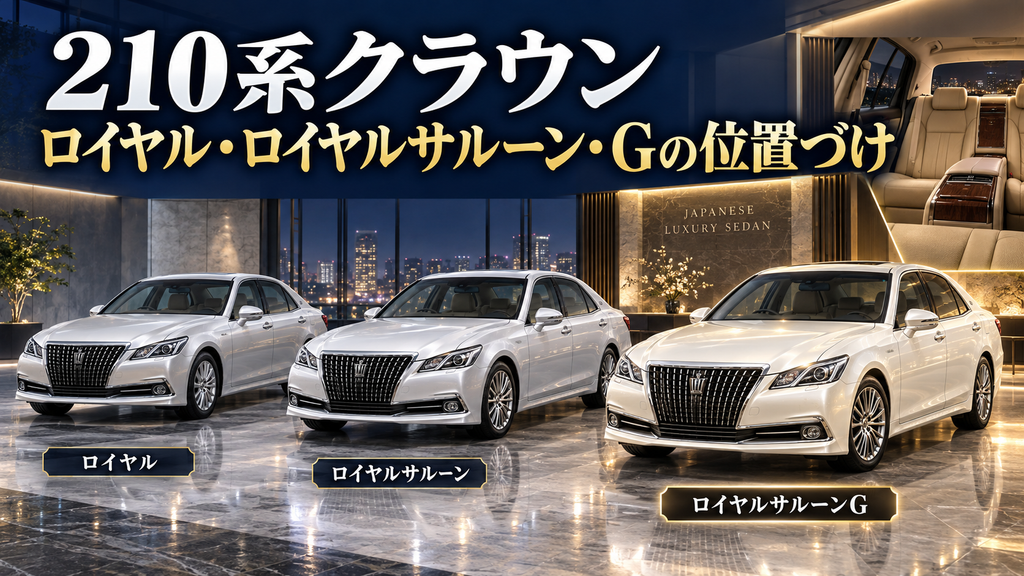 210系クラウンのロイヤル・ロイヤルサルーン・Gの位置づけ