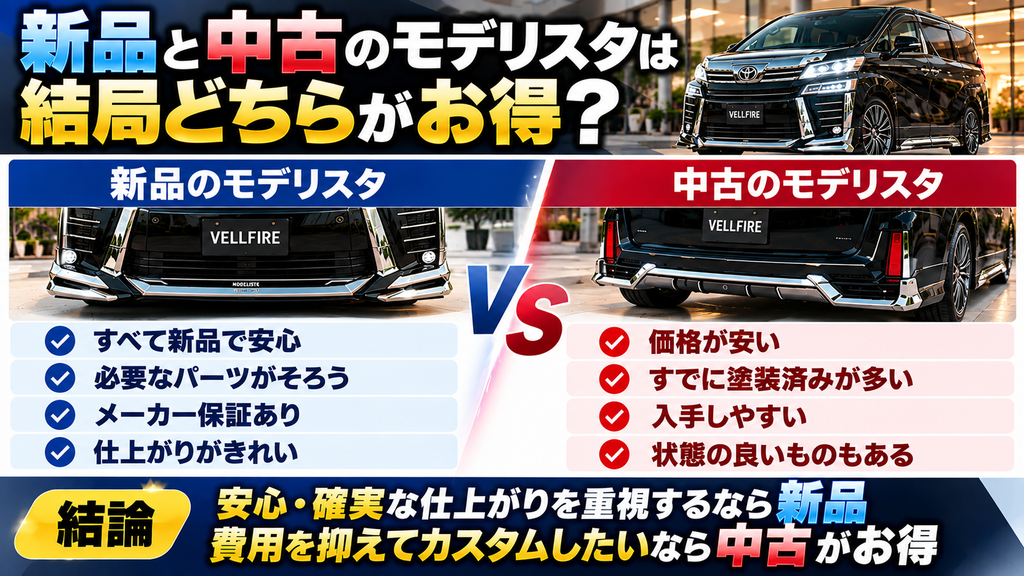 新品と中古のモデリスタは結局どちらがお得?
