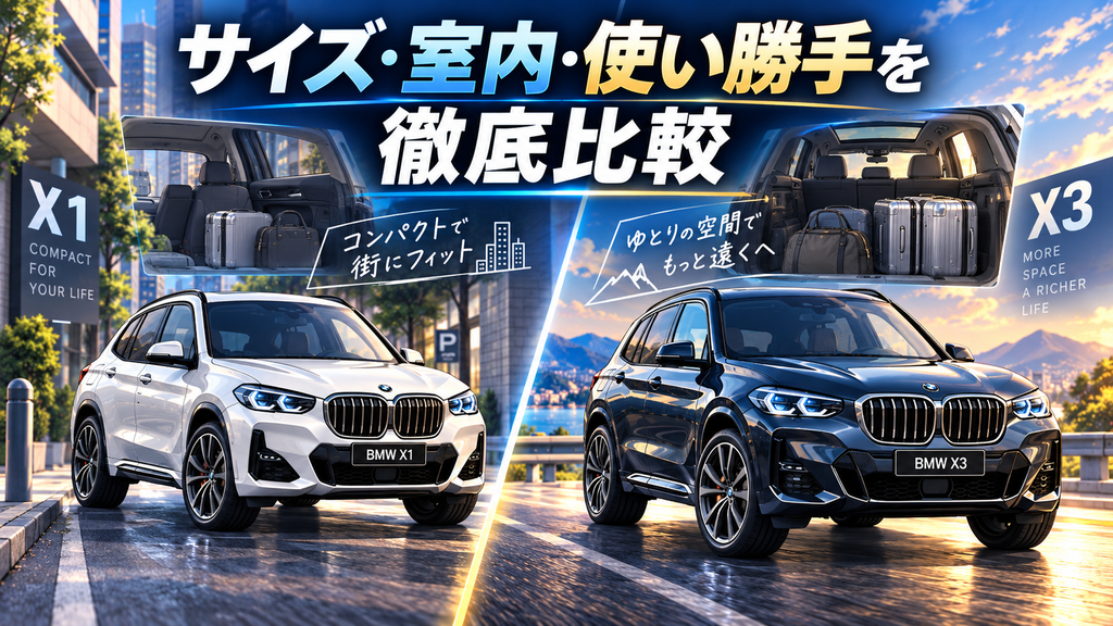BMW X1とX3はどっち?サイズ・室内・使い勝手を徹底比較