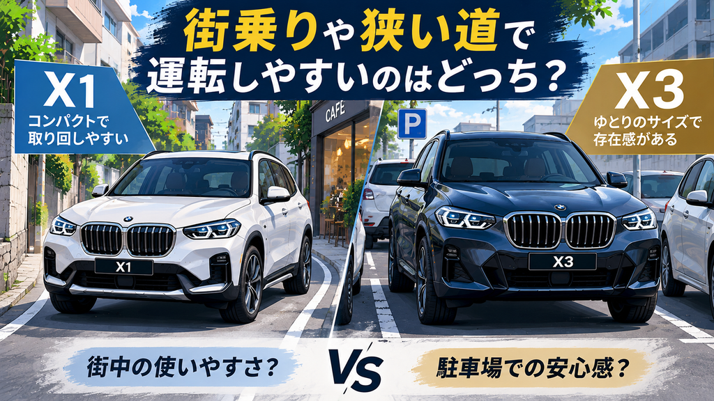 街乗りや狭い道で運転しやすいのはX1とX3のどっち?