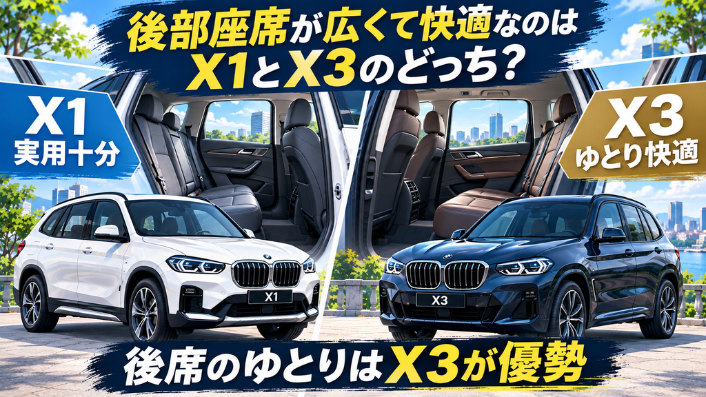 後部座席が広くて快適なのはX1とX3のどっち?