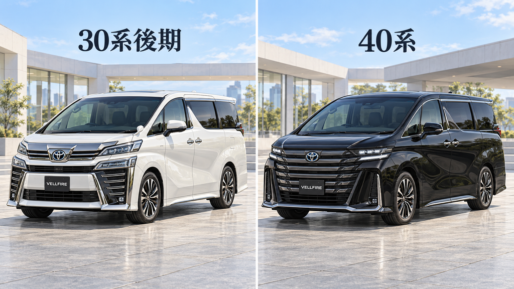 ヴェルファイア30系と40系の大きさはどう違う?全長・全幅・全高を比較